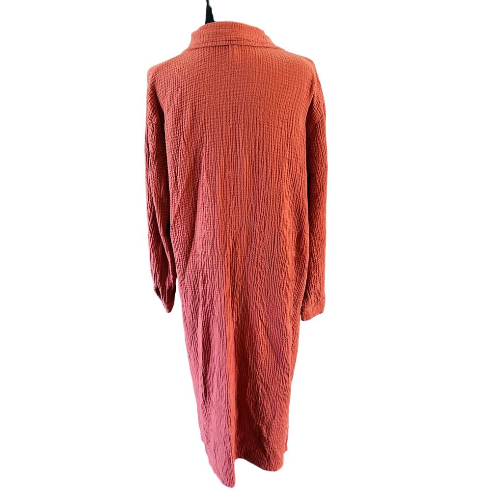 Rachel Pally - Gauze Amerie Shirt Dress - Persimmon- XL - Picture 7 of 14